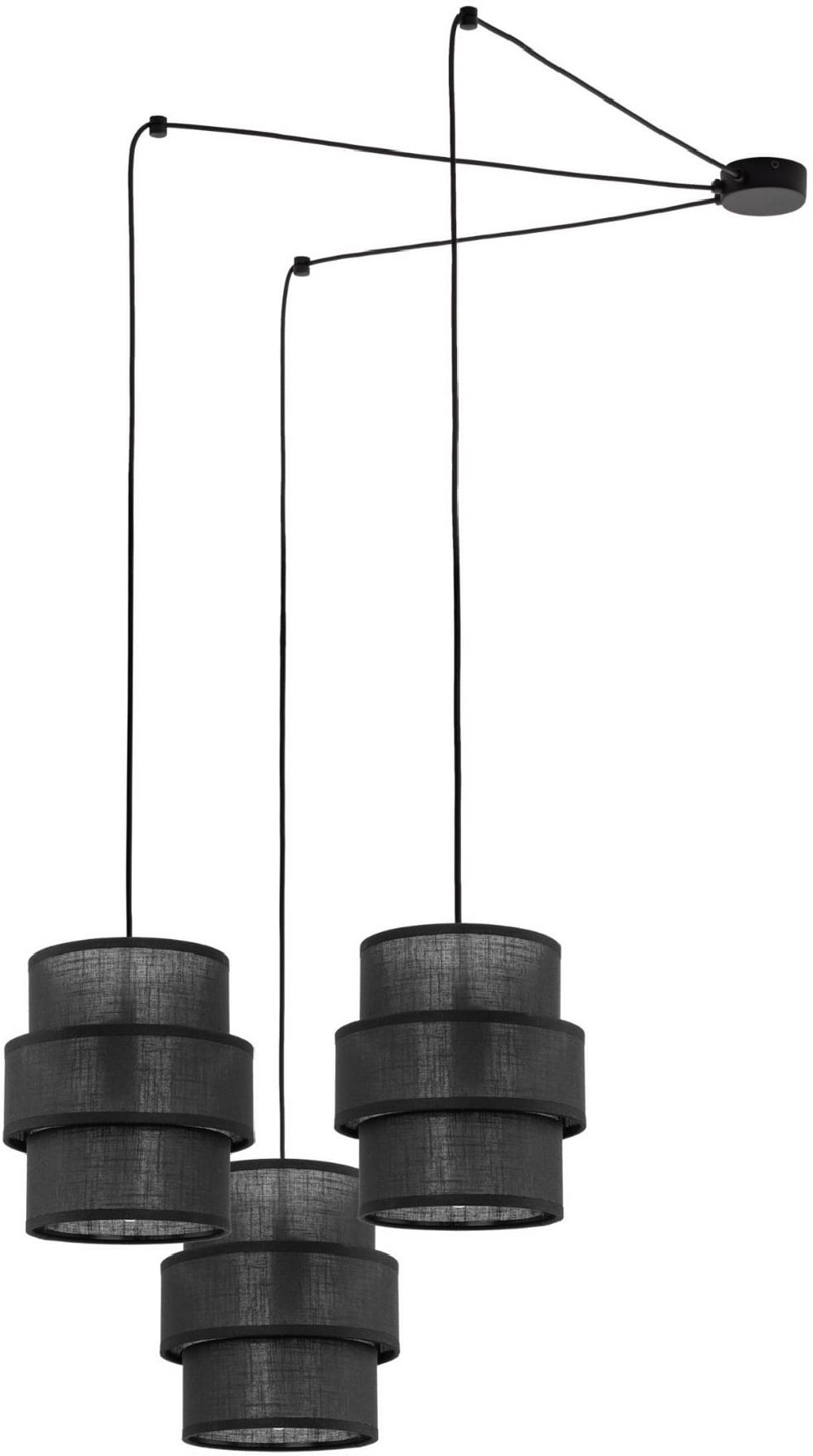 TK Lighting Calisto lampa wisząca 3x15 W czarna 5976