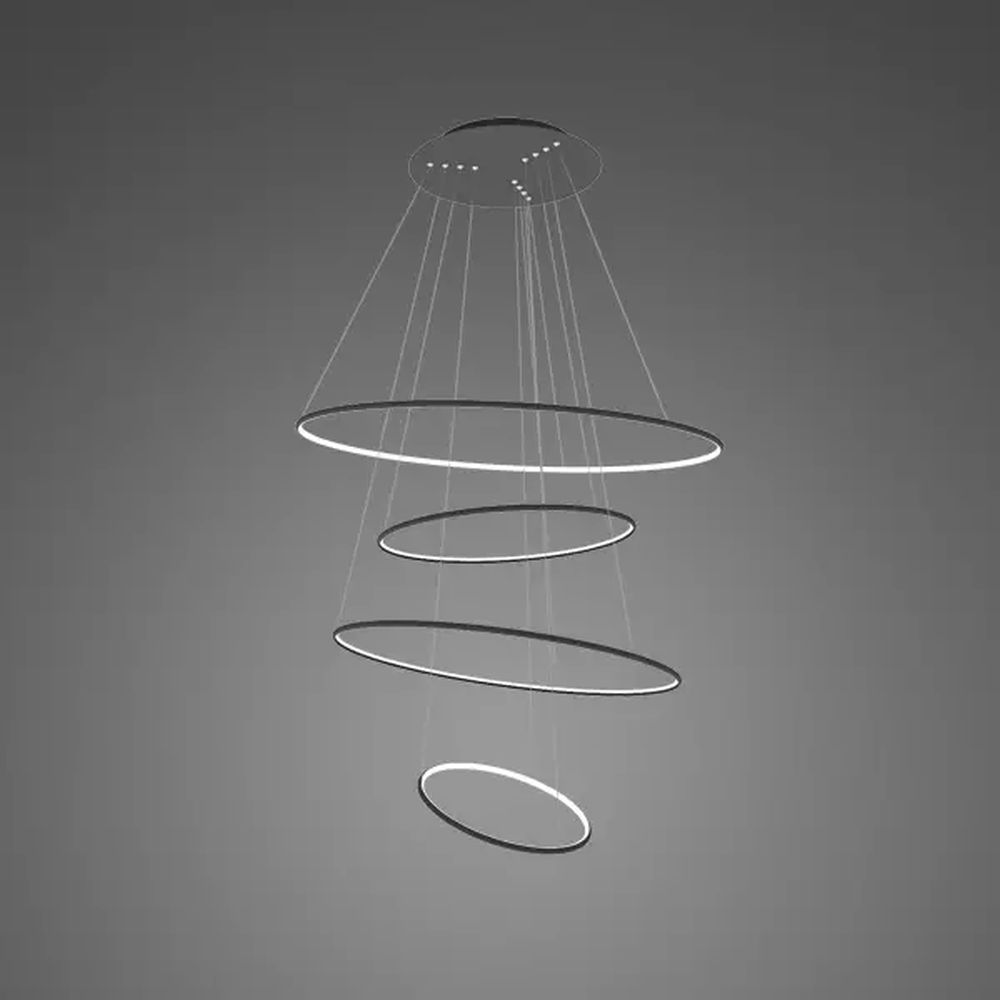 Altavola Design Ledowe Okręgi lampa wisząca ściemnialna 106W LED czarny LA084/P_100_in_3k_black_dimm