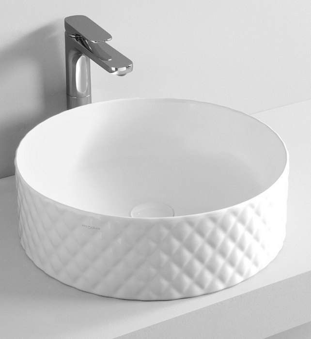 Art Ceram Rombo umywalka 44 cm nablatowa okrągła biała OSL00901;00