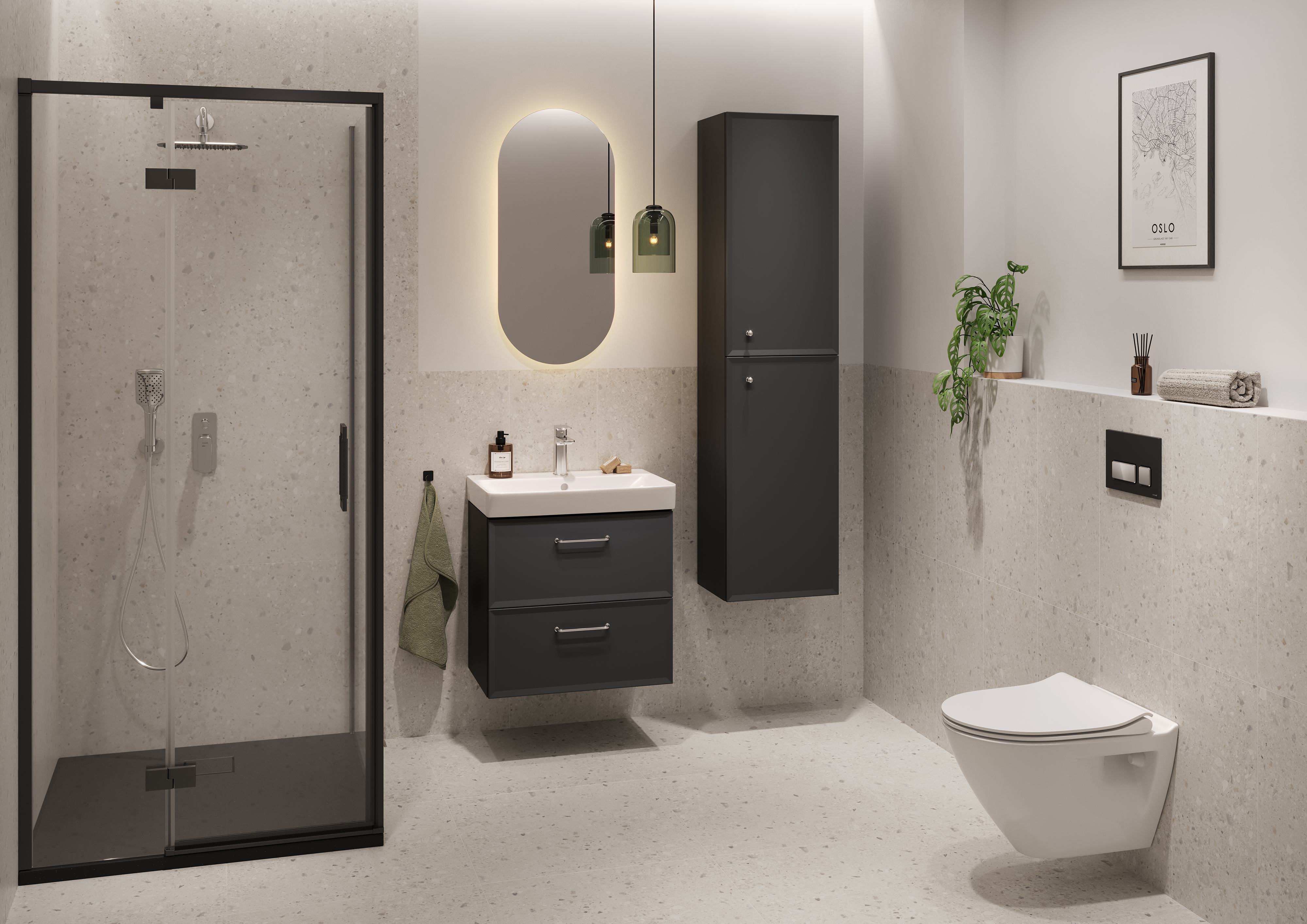 Cersanit Milagros szafka 59,4x44,6x55,1 cm podumywalkowa wisząca czarny mat S1021-002 - Wysyłka w 24h