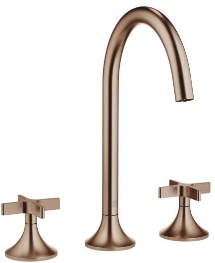 Dornbracht Vaia bateria umywalkowa stojąca wysoka 3-otworowa brąz szczotkowany PVD 20713809-42