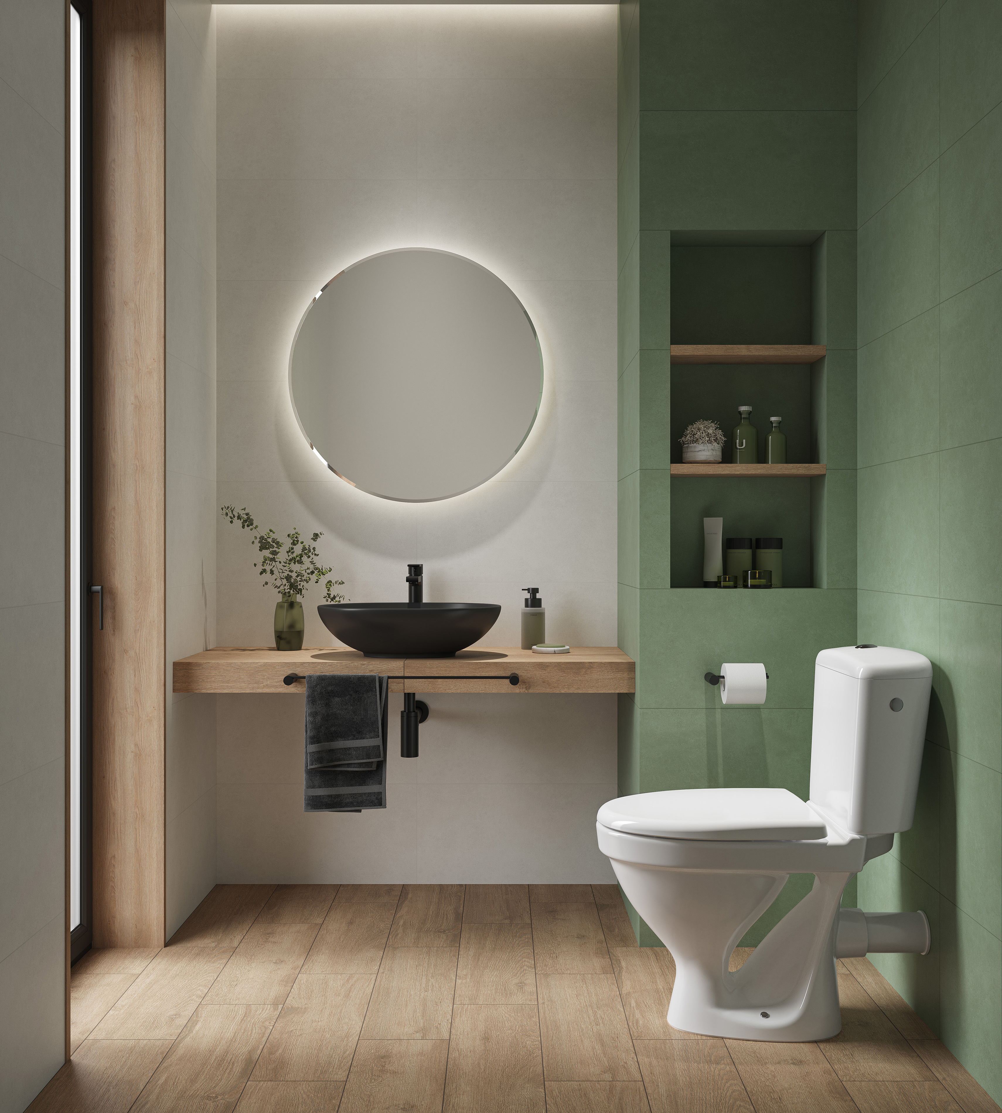 Mito Savio umywalka 50x38 cm owalna nablatowa antracyt K711-021