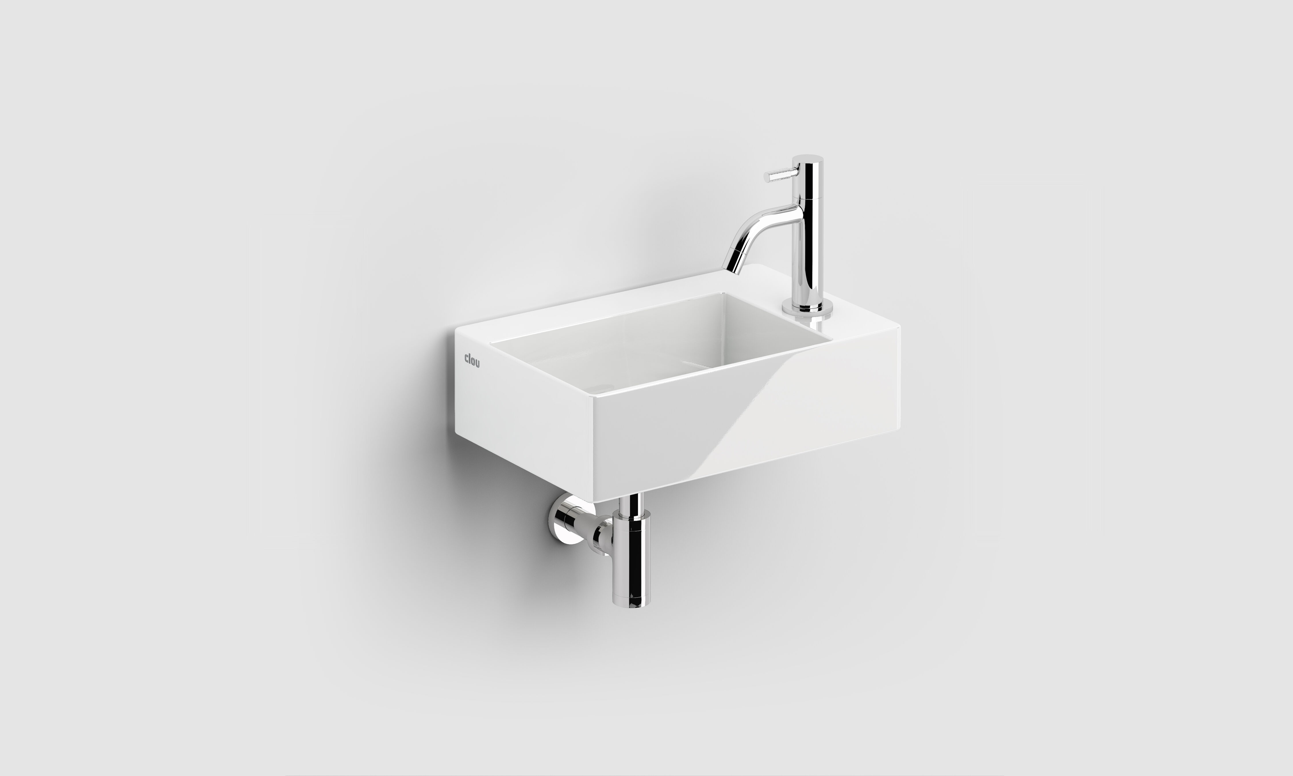 Clou New Flush umywalka 35,5x24,5 cm prostokątna ścienna-nablatowa biała CL/03.03420.01