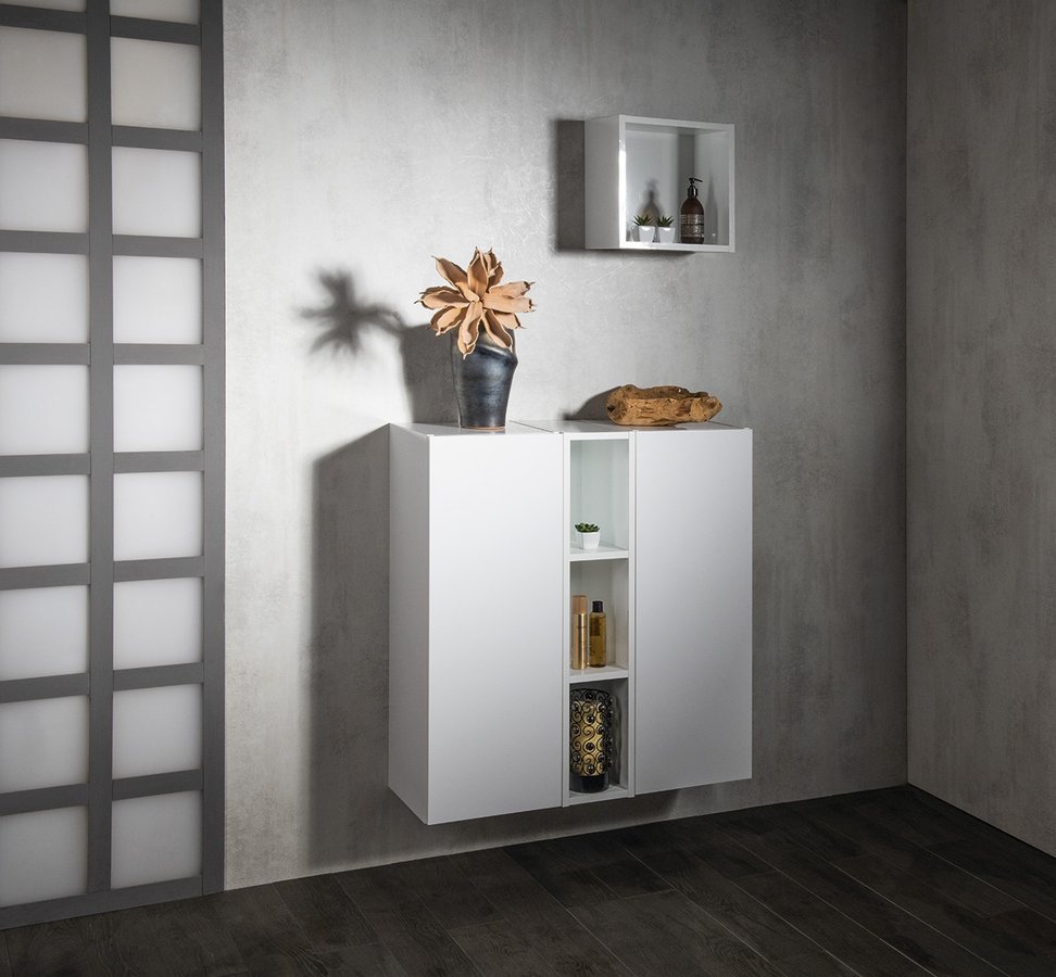 Sapho Espace szafka 94 cm boczna wisząca biały połysk ESC130-3030