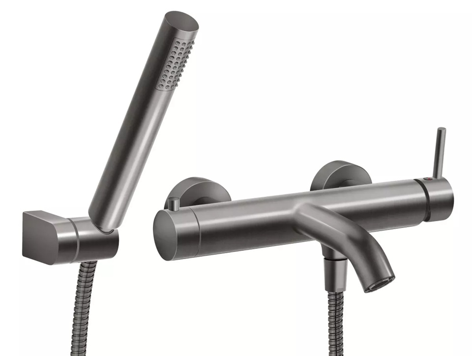 Ferro Ciriculus bateria wannowo-prysznicowa ścienna gun metal BCK11GM