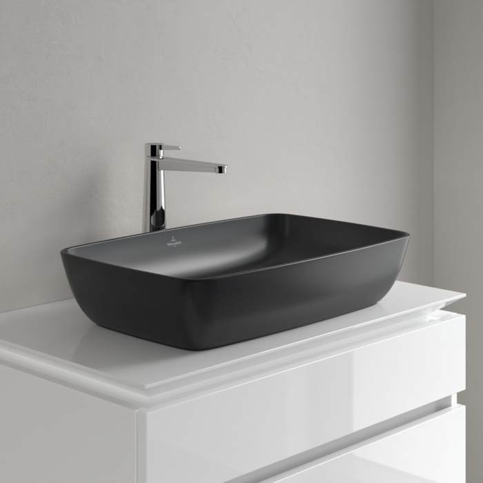 Villeroy & Boch Artis umywalka 58x38,5 cm prostokątna nablatowa CeramicPlus Pure Black 417258R7