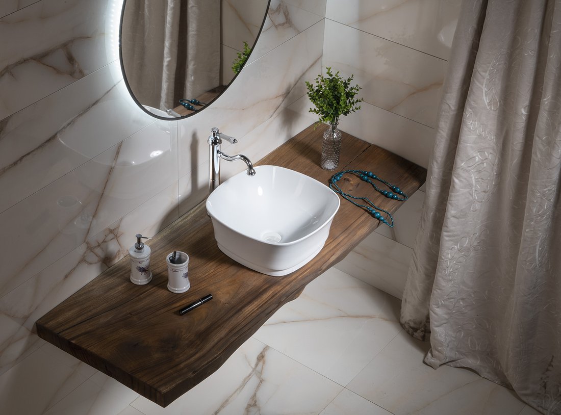 Sapho Idea umywalka 42x42 cm nablatowa kwadratowa biała WH100