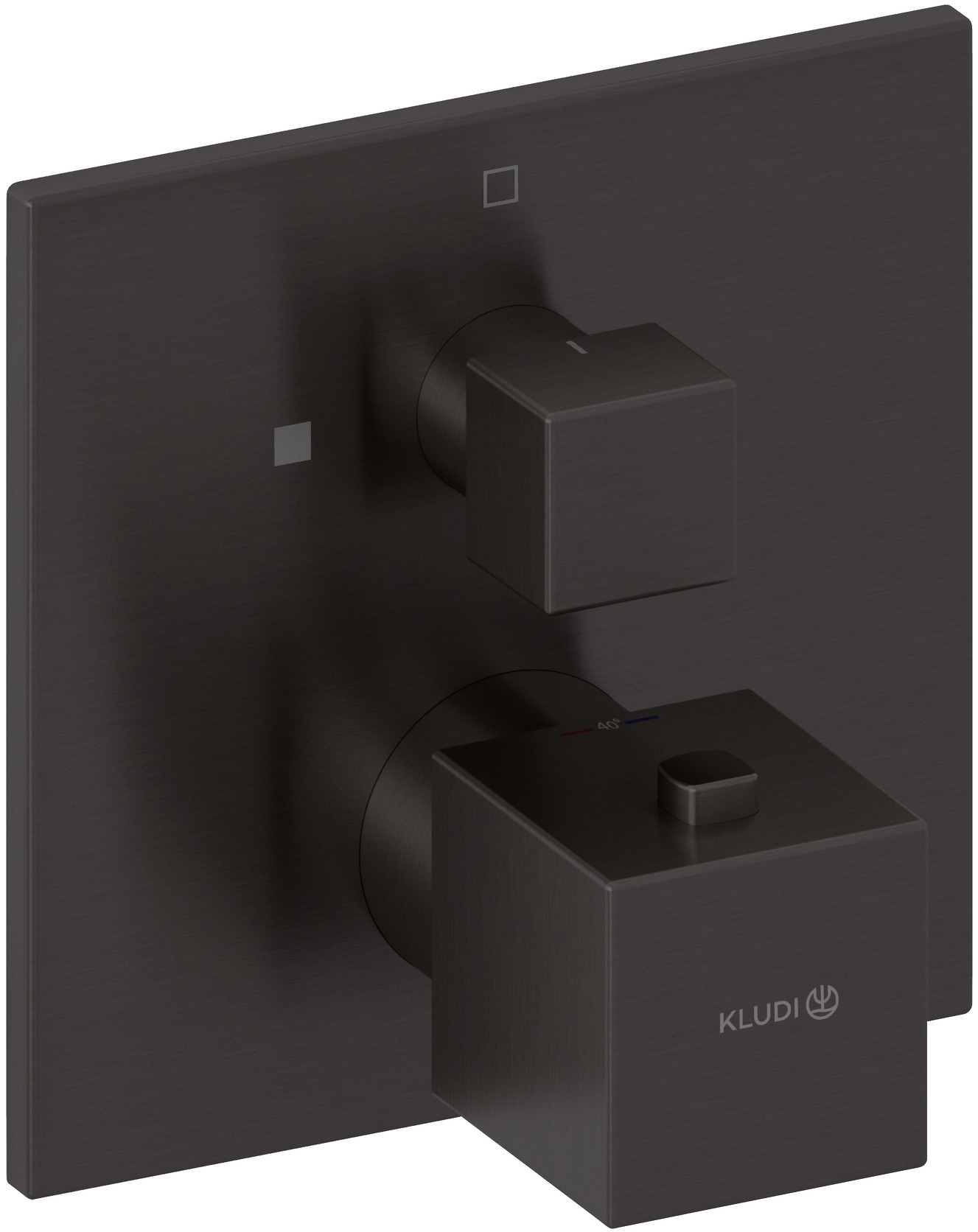 Kludi Decus bateria prysznicowa podtynkowa termostatyczna czarny szczotkowany 54885N275