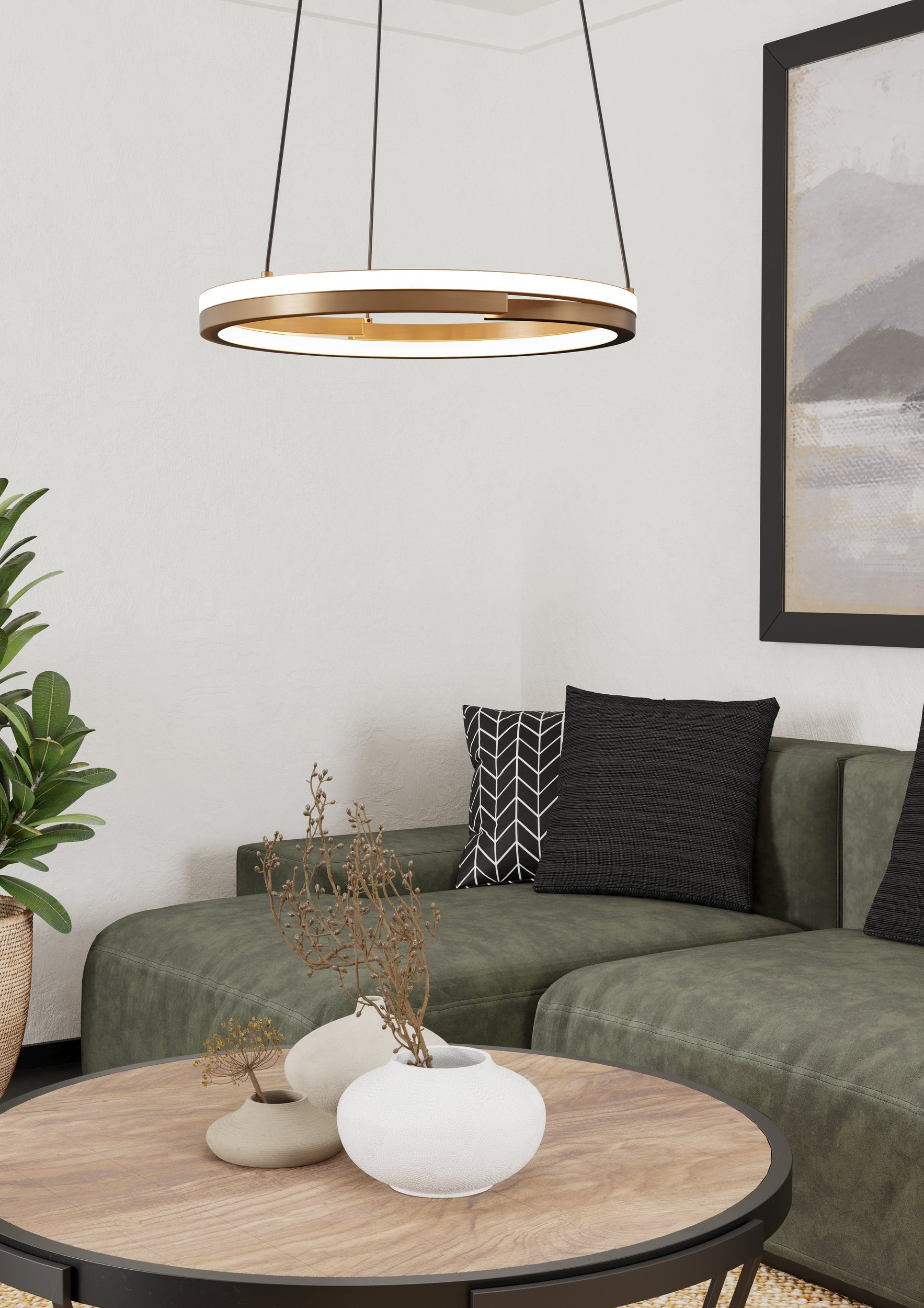 Eglo Mezzomonte lampa wisząca 1x20 W brązowa 901826