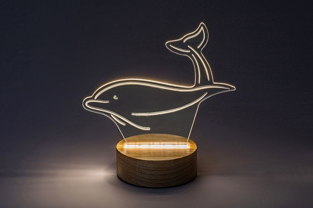 Rabalux Akali lampa stołowa 1x2w LED przezroczysty/drewno 76002