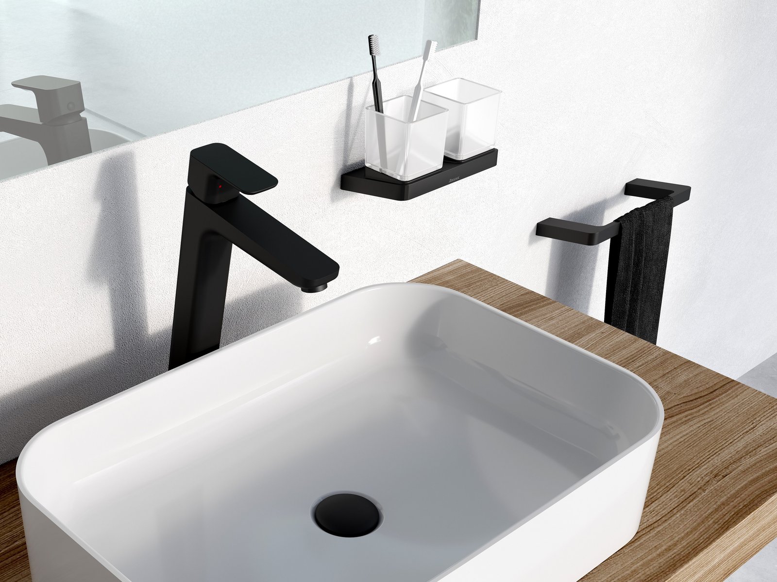 Ravak 10° Free Black bateria umywalkowa stojąca wysoka czarny mat X070151 - Wysyłka w 24h