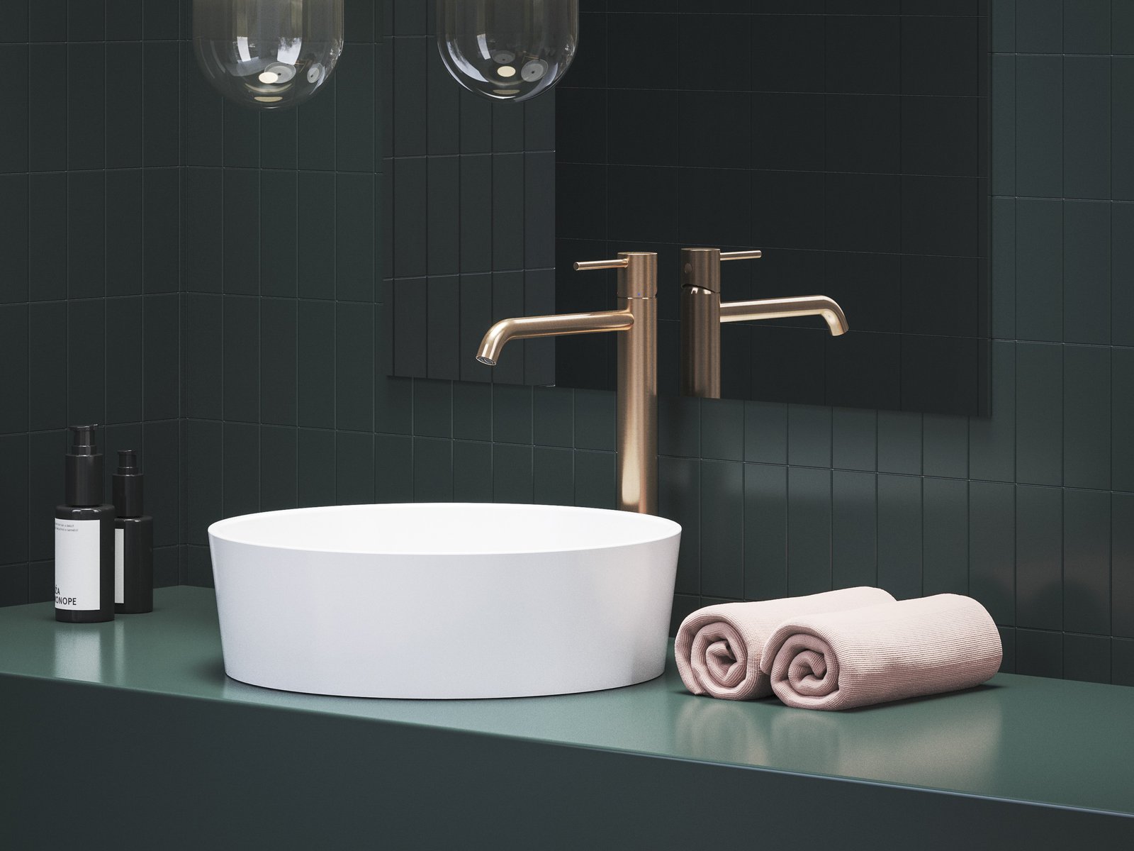 Ravak Espirit bateria umywalkowa stojąca różowe złoto szczotkowane X070348