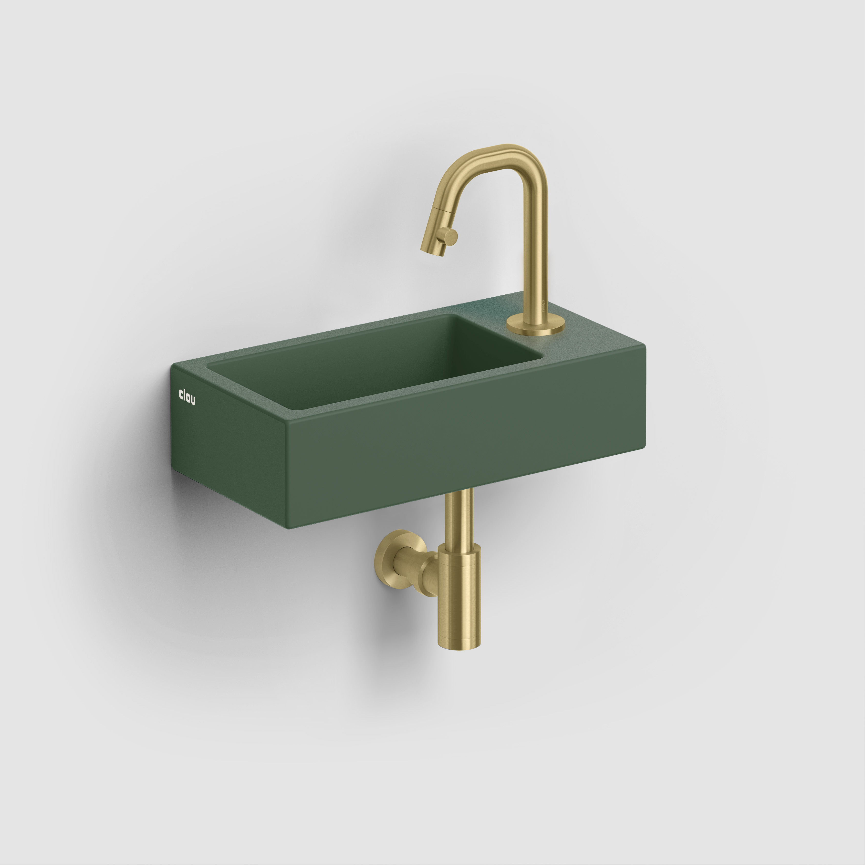 Clou Flush umywalka 36x18 cm prostokątna ścienna-nablatowa zielona CL/03.42030