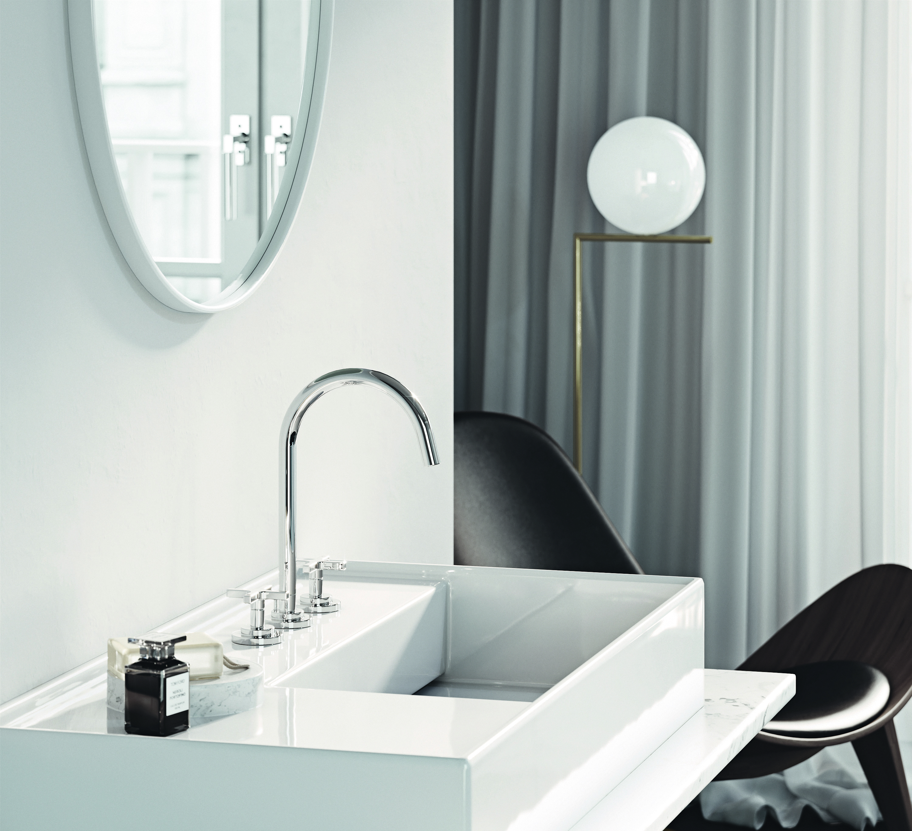 Kludi Nova Fonte Classic bateria umywalkowa stojąca 3-otworowa chrom 201430520