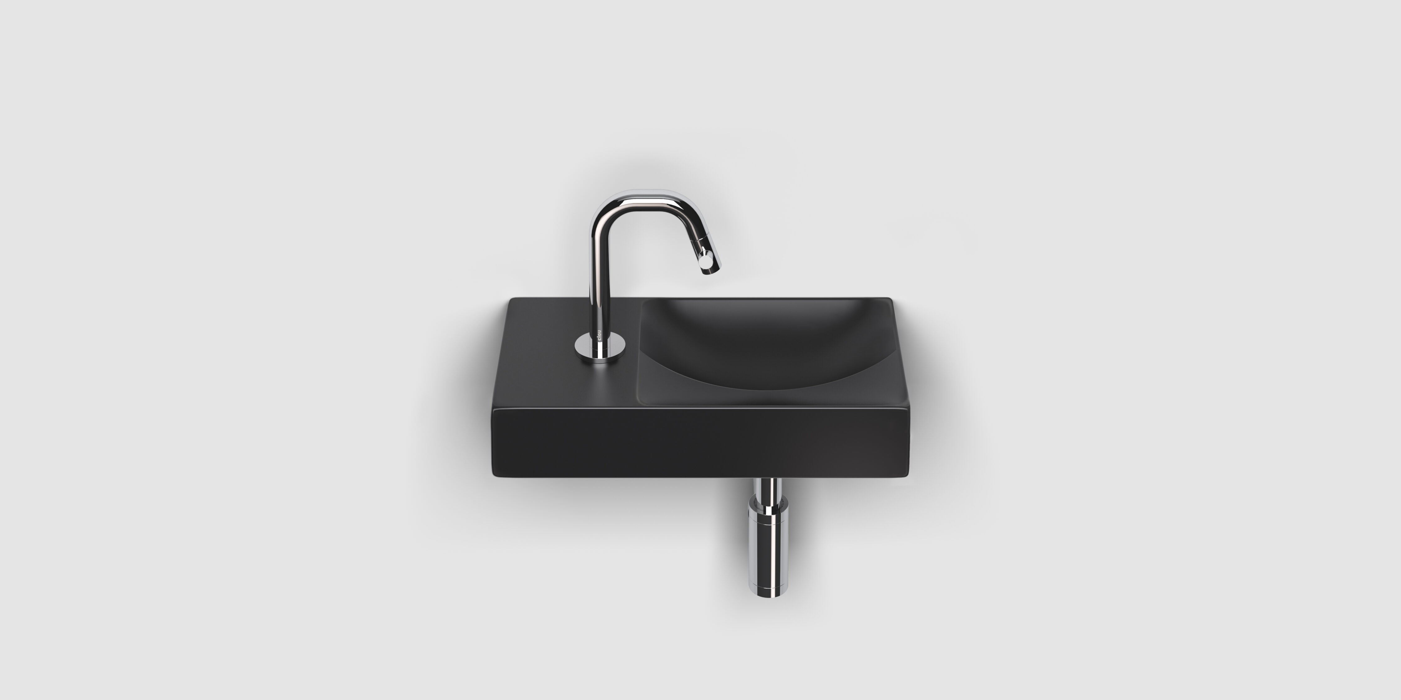 Clou Vale umywalka 38x19 cm prostokątna ścienna-nablatowa czarna CL/03.30161.01.L