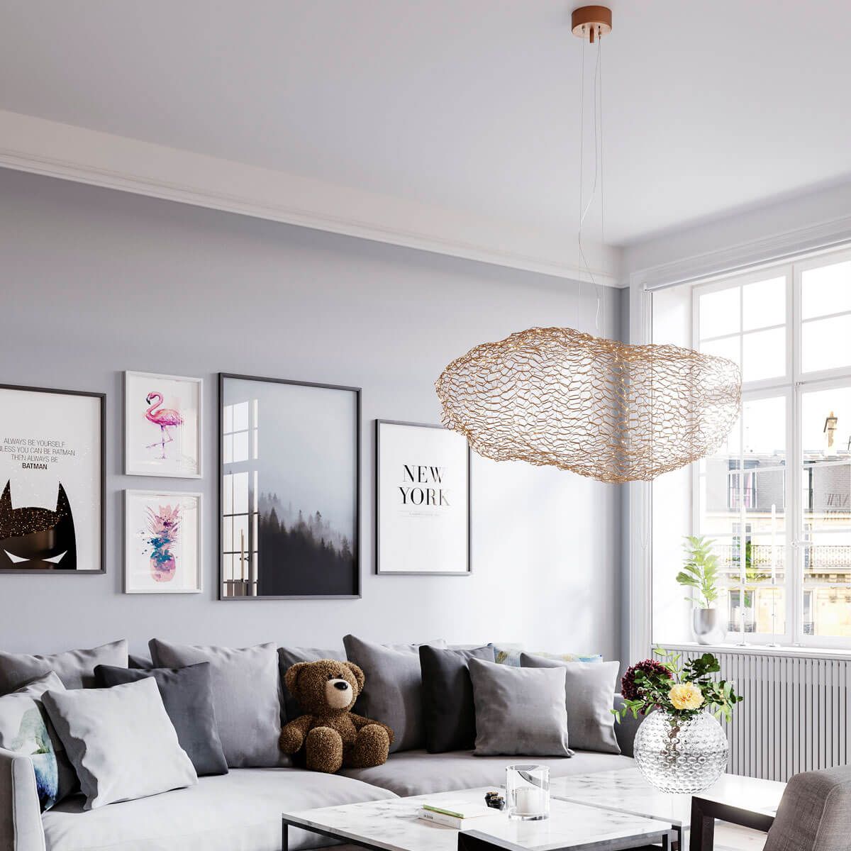 By Rydéns Hayden lampa wisząca 15W LED złota 4201250-6501