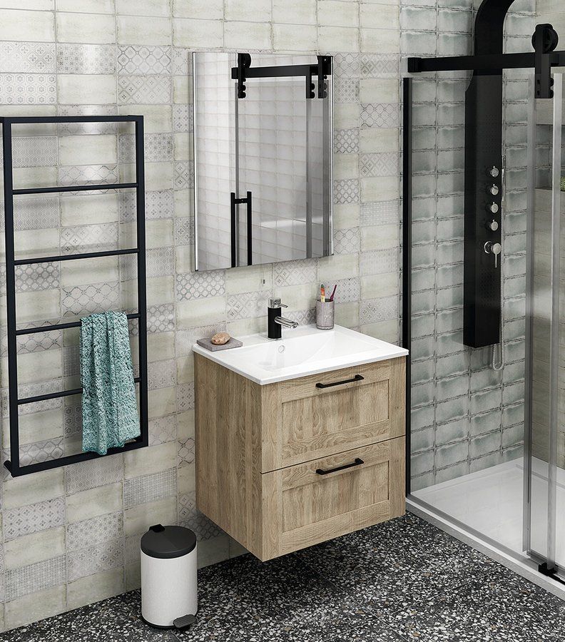 Sapho Amia szafka 60 cm podumywalkowa wisząca dąb texas AM060-2020