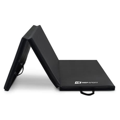 Materac gimnastyczny składany twardy z rzepami 5cm - czarny duży