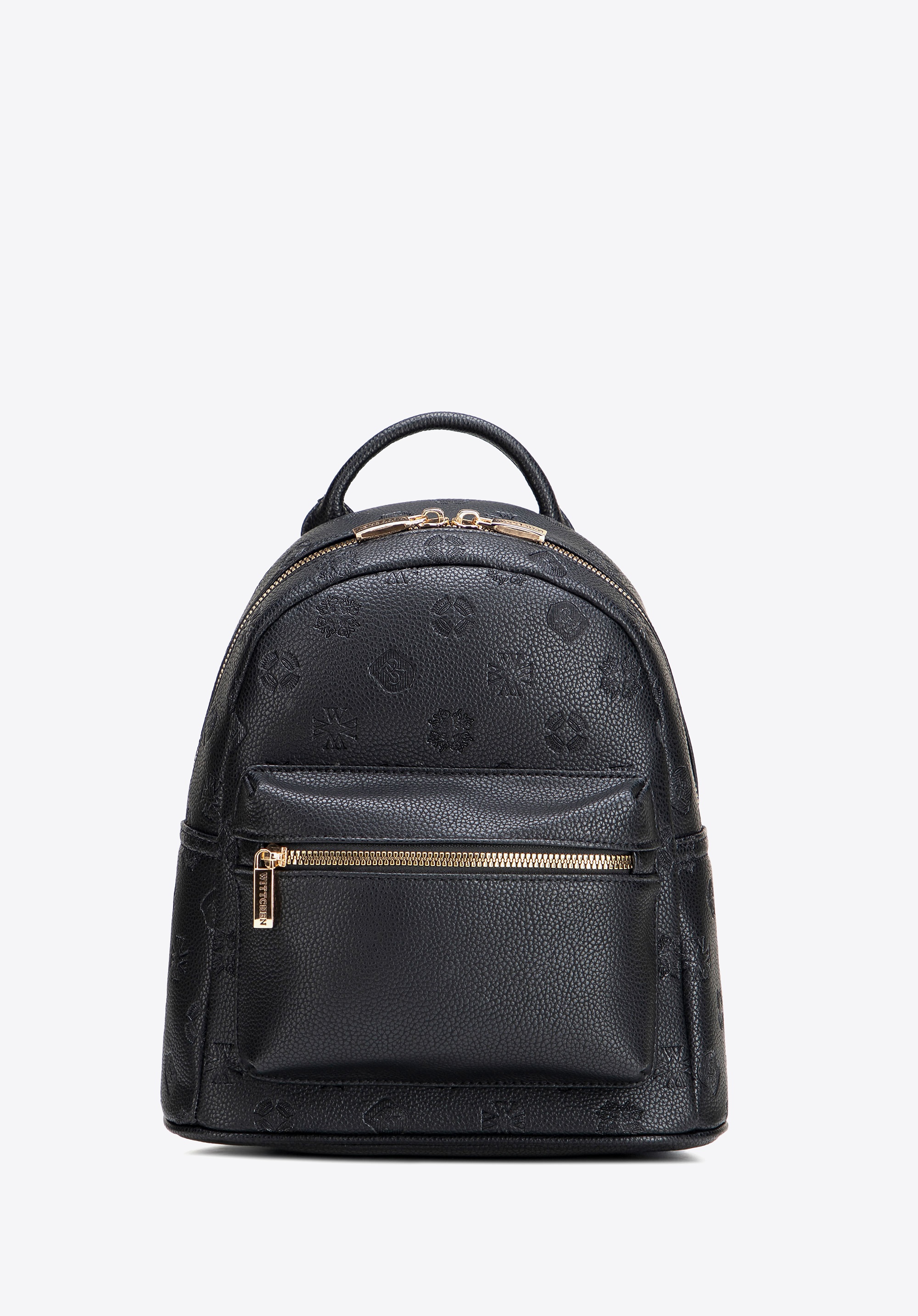 Damski plecak z imitacji skóry w tłoczenie czarny