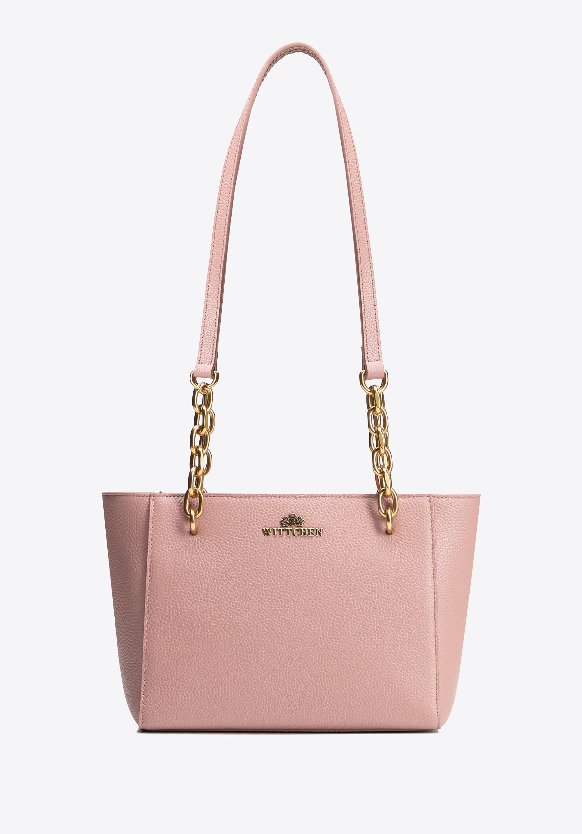 Damska torebka na ramię ze skóry różowa