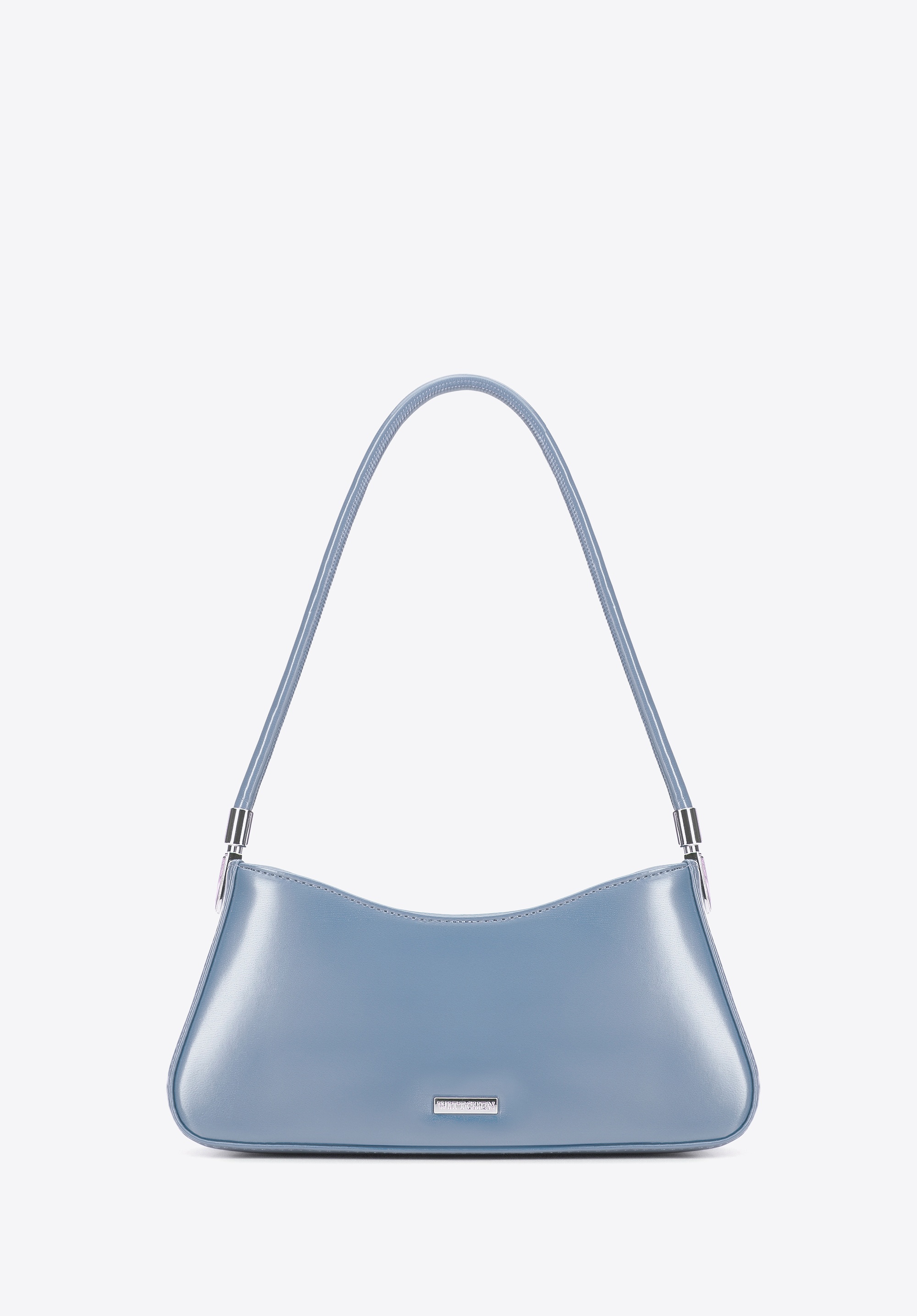 Damska torebka bagietka z imitacji skóry niebieska