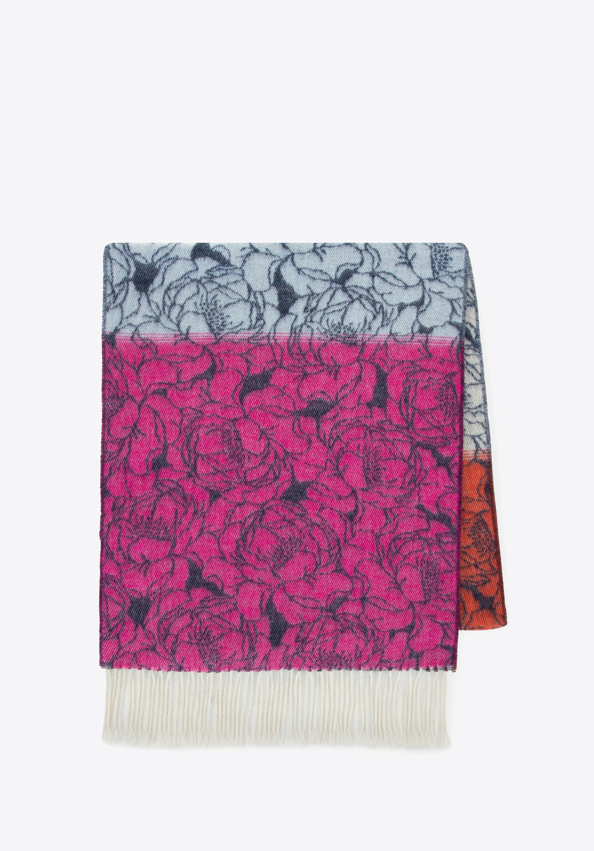 Szal damski w kwiatowy wzór multikolor