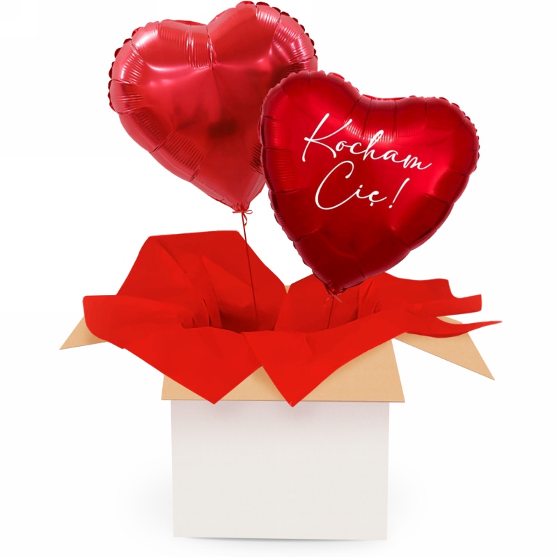 Dwa serca Kocham Cię - Balony z helem