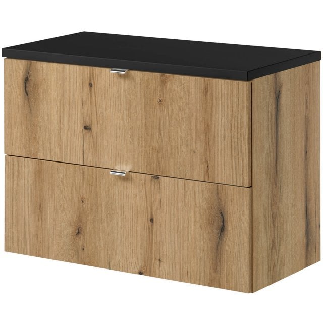 COMAD Szafka podumywalkowa NOVA OAK z blatem BLACK 80 cm