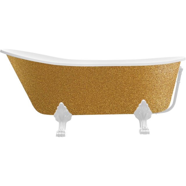 BESCO Wanna wolnostojąca OLAYA GLAM ZŁOTA 160x68 cm nogi białe #WAO-1