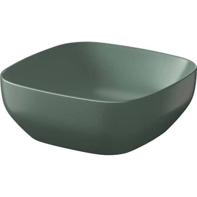 CERSANIT Umywalka nablatowa LARGA kwadratowa 38X38 zielona K677-061