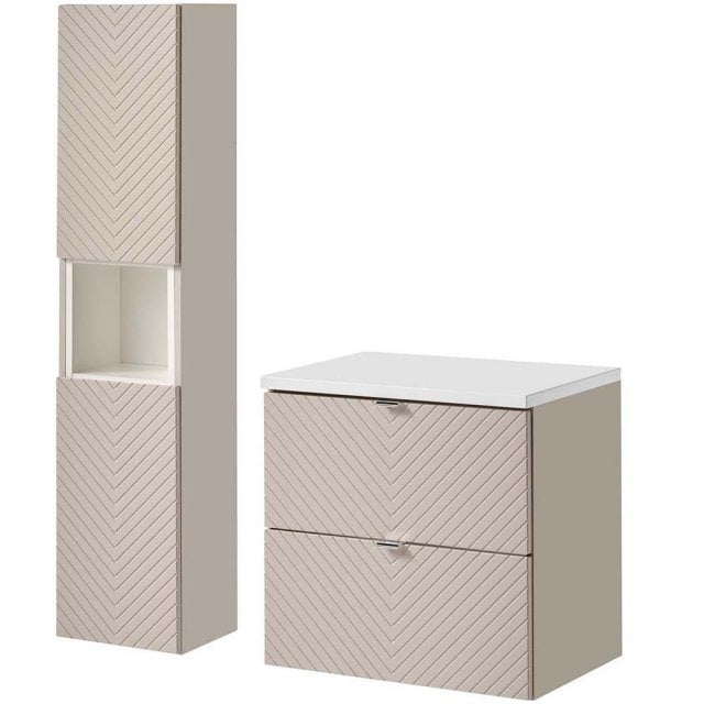 COMAD Zestaw mebli VIVA CASHMERE szafka z blatem WHITE 60 cm, słupek