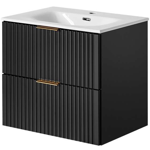 COMAD Szafka ADEL BLACK z umywalką meblową SKY 60 cm