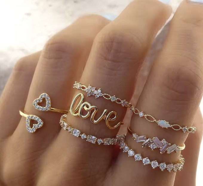 Zestaw boho pierścionków Lato 205