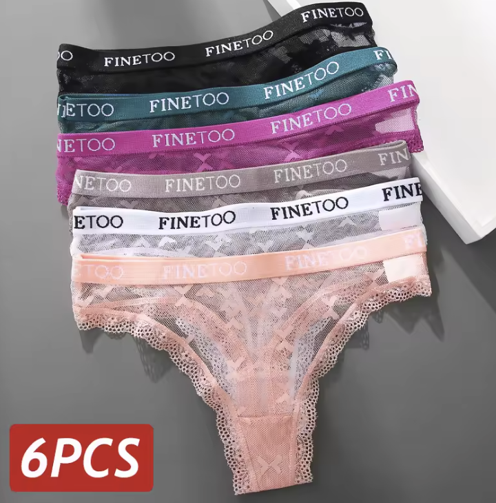 Zestaw 6 koronkowych stringów 031