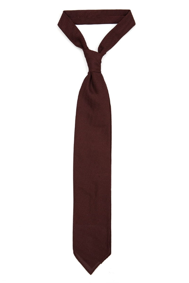 KRAWAT Z GRENADYNY BURGUNDOWY GARZA FINA