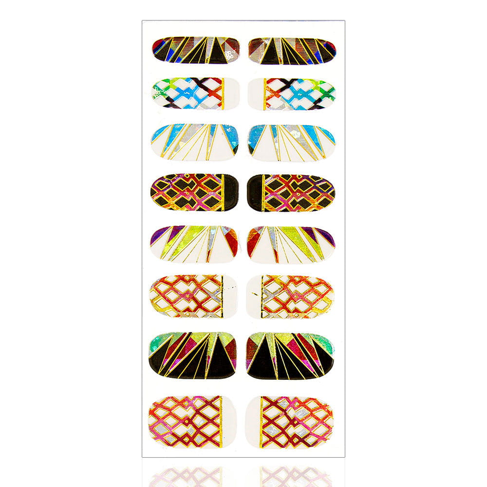 Naklejki nail patch minx kształty 16szt ls d023