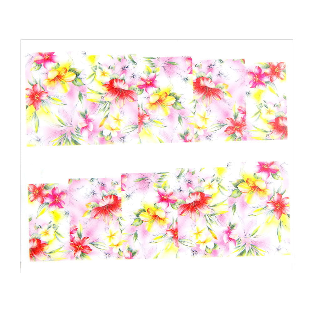 Naklejki wodne do paznokci arkusz 6,5 x 5,5 cm na 10 palców yb Nr 636