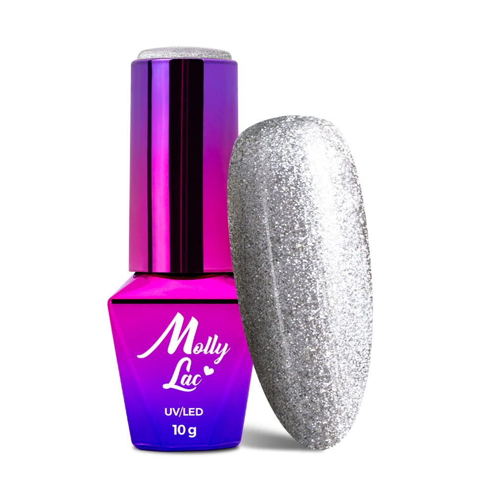 Lakier hybrydowy LED/UV Gel Polish MollyLac Queens Of Life Nr 36 Platinium 10 g