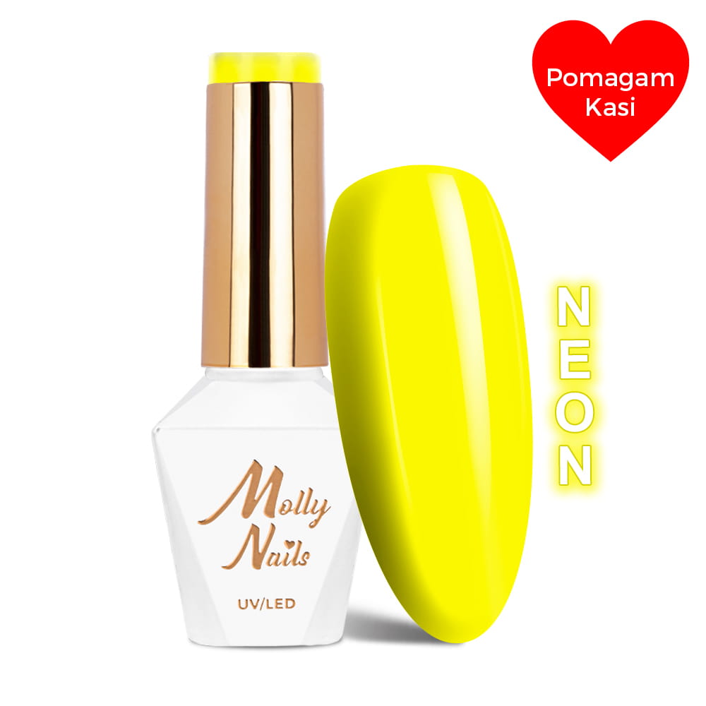 Lakier hybrydowy LED/UV Gel Polish Molly Nails Neons Nr 71 Yellow Light HEMA/Di-HEMA Free 8g
