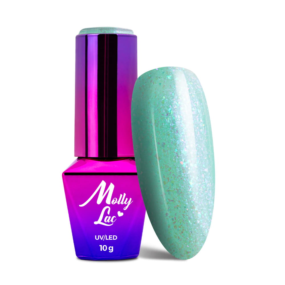 Lakier hybrydowy LED/UV Gel Polish MollyLac Mermaid Whispers Nr 591 Green Sea of Sin 10g