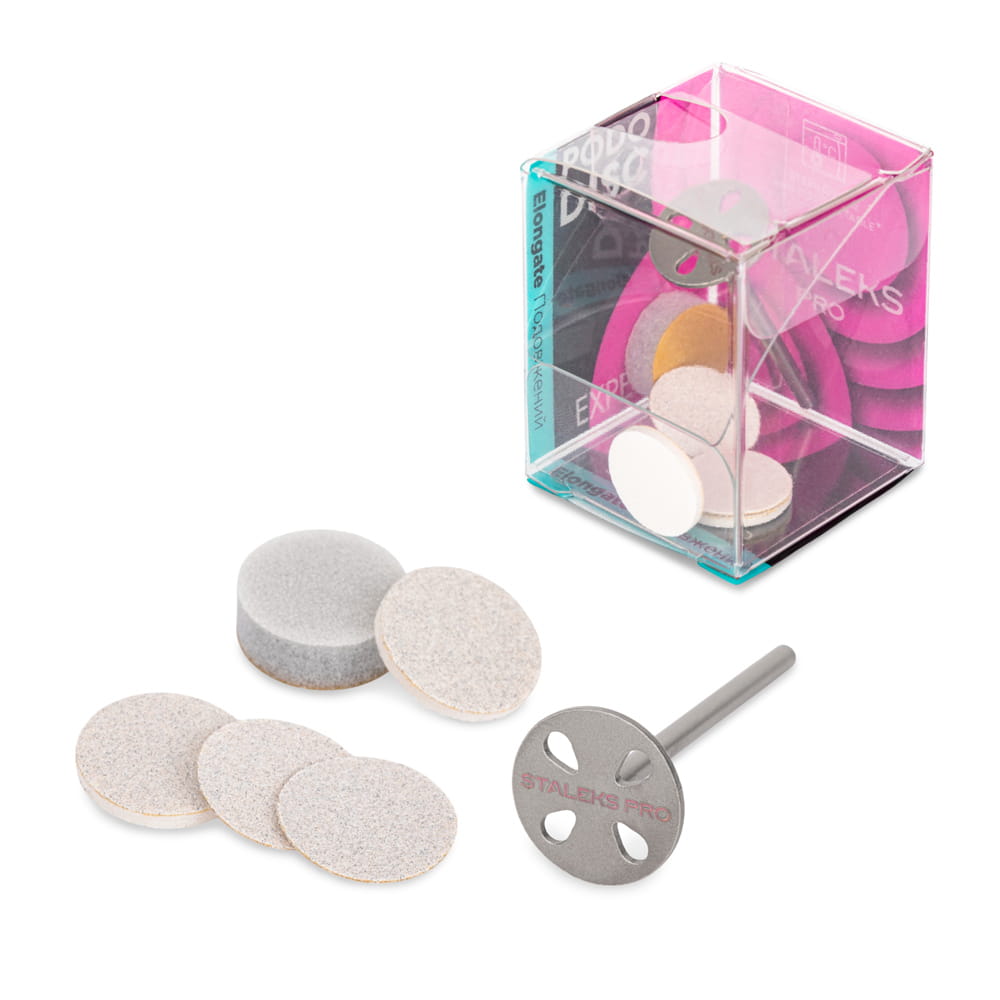 Dysk tarcza do pedicure Pododisk zestaw trzpień dysk + nakładki tarcze wymienne PDLset-15 Staleks Pro S 15mm