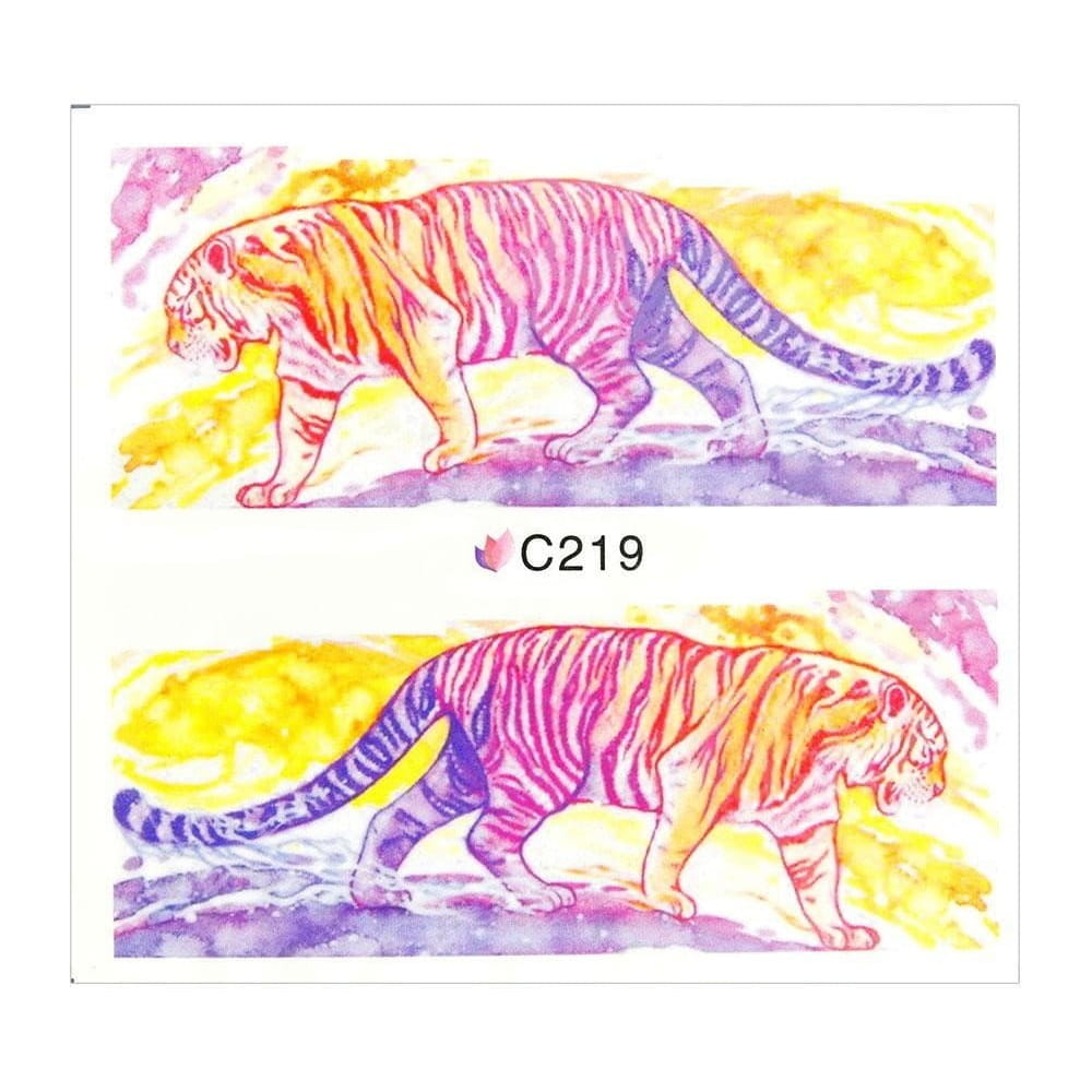 Naklejki wodne do paznokci arkusz 7 x 6,5 cm na 10 palców c Nr 219