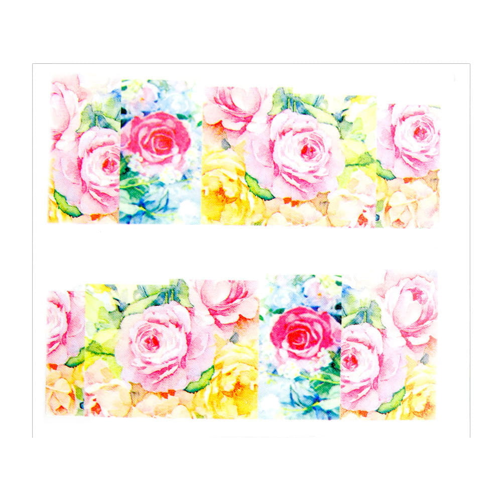 Naklejki wodne do paznokci arkusz 6,5 x 5,5 cm na 10 palców yb Nr 641