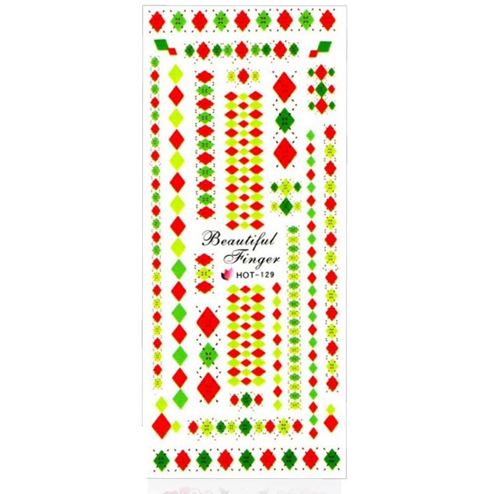 Naklejki wodne do paznokci arkusz 12,7 x 5,5 cm hot Nr 129