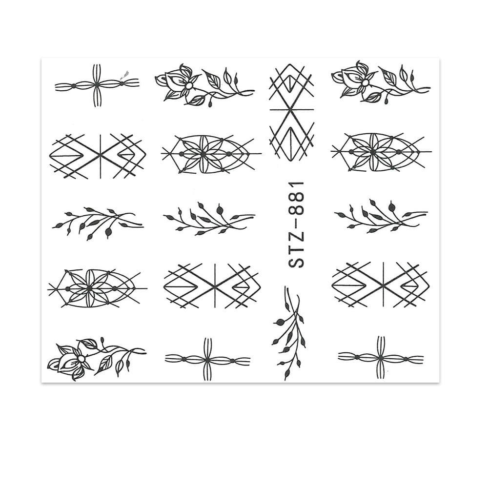 Naklejki wodne do paznokci wzory STZ-881