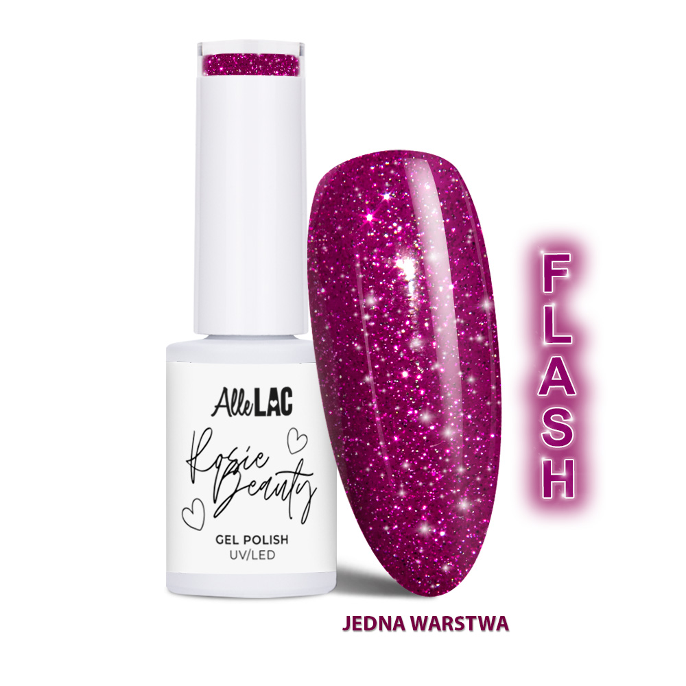 Lakier hybrydowy LED/UV Gel Polish AlleLac x Rosie Beauty Spring Vibes Violet Lux HEMA/Di-HEMA Free 6g