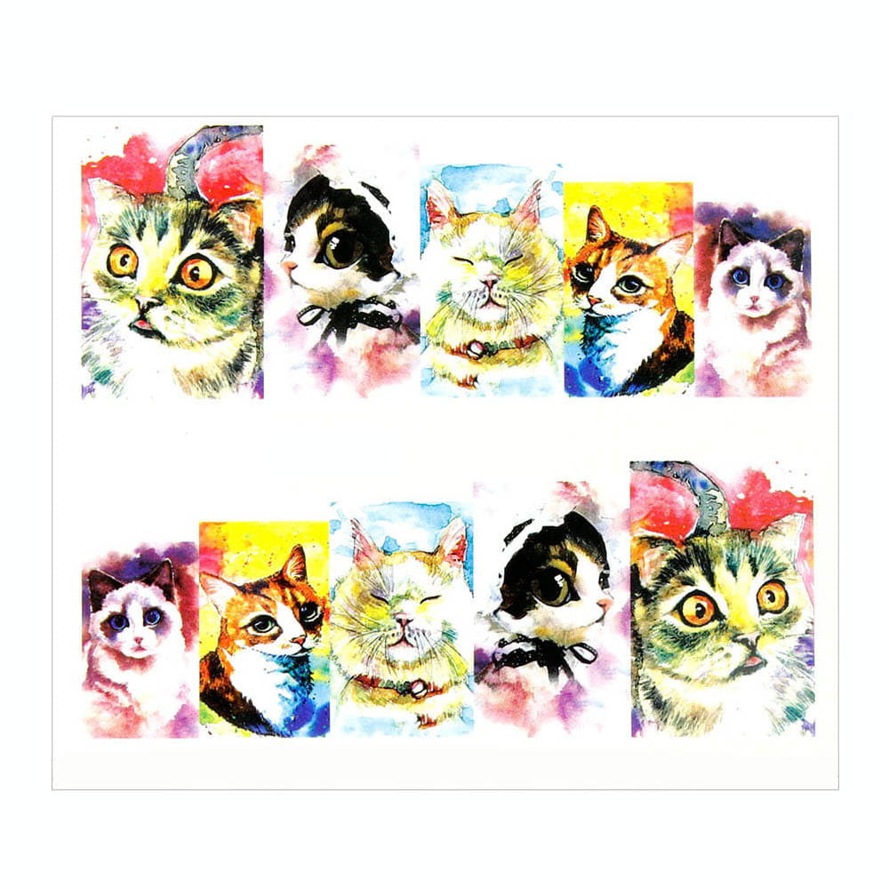 Naklejki wodne do paznokci arkusz 6,5 x 5,5cm na 10 palców A Nr 130