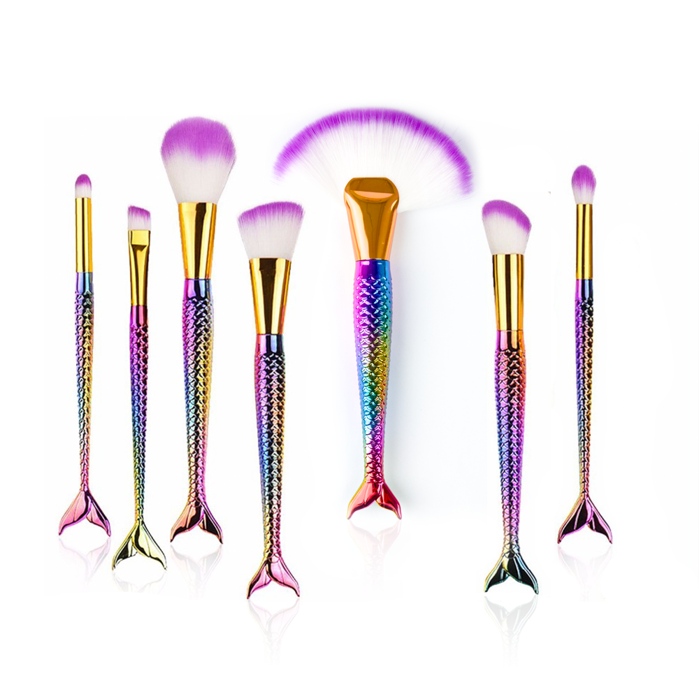 Zestaw 7 pędzelków do makijażu syrenka mermaid model cb 5