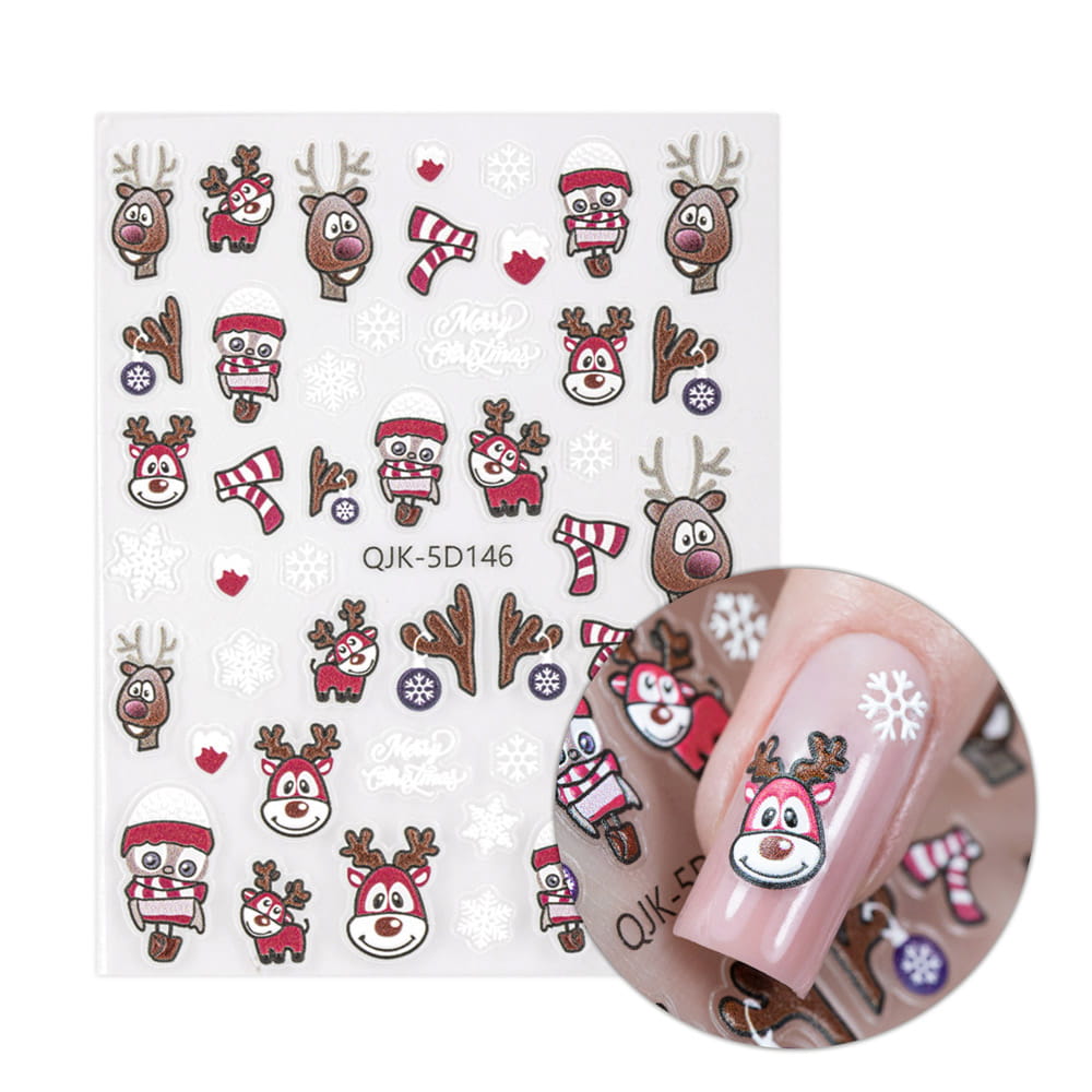 Naklejki do paznokci samoprzylepne świąteczne Molly Nails QJK- 5D146