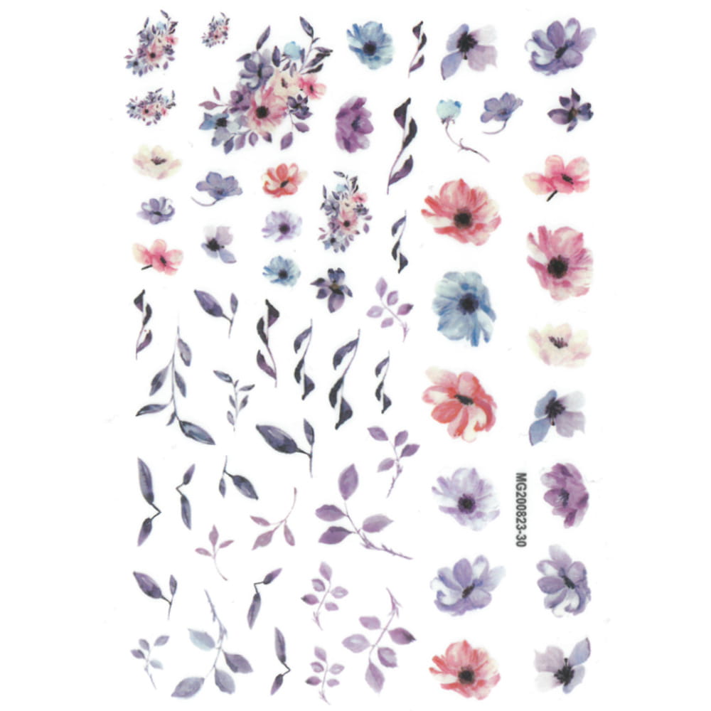 Naklejki do paznokci cienkie samoprzylepne kwiaty MG200823-30
